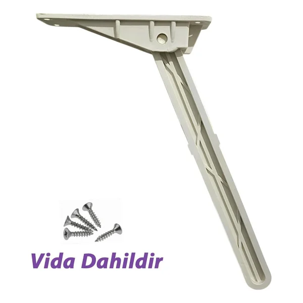 GLASWEN Katlanabilir Beyaz Yer Sofra Ayağı Katlanır Yer Sofrası Sini Altı Plastik Ayak 22 Cm - Görsel 3