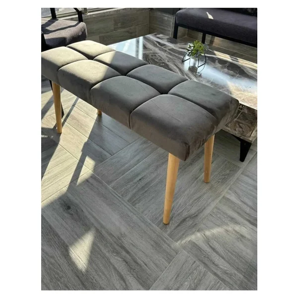 BEYLERBEYİ Gürgen Ahşap Ayaklı Puf Bench - Görsel 2