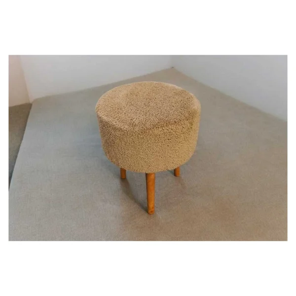 Beylerbeyi Coco Puf, Peluş,oturma Odası, Makyaj Masası Pufu - Kahverengi - Görsel 3