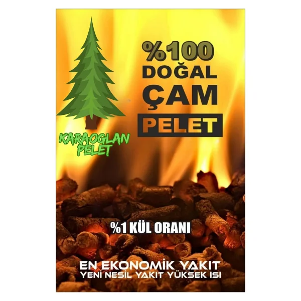 Karaoğlan Tarım Pelet Sobası Yakıtı Doğal Çam Peleti Yüksek Verim 25 kg - Görsel 2