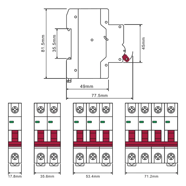 Mutlusan MTS06-3040C 3X40A 6ka C Tipi Otomatik Sigorta - Görsel 2