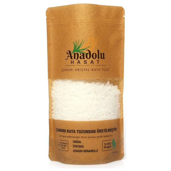 Anadolu Hasat Çankırı Granül (Kalın) Kristal Kaya Tuzu 1 kg 6 Paket- -Turşuluk - 6 kg - Görsel 2