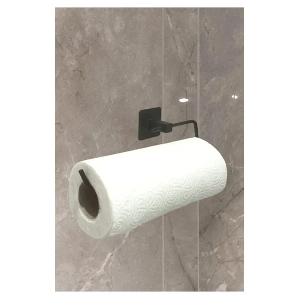 SAFESTORE Rulo Havluluk Peçetelik, Yapışkanlı, Pratik Banyo Askısı, Kağıt Rulo Havluluk, Siyah - Görsel 2