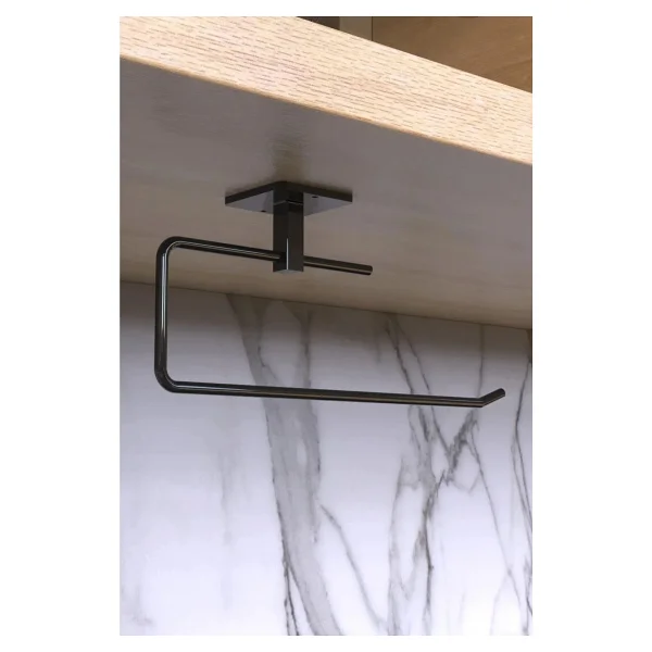SAFESTORE Rulo Havluluk Peçetelik, Yapışkanlı, Pratik Banyo Askısı, Kağıt Rulo Havluluk, Siyah - Görsel 3