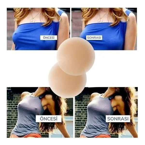 Buffer Silikon Göğüs Ucu Kapatıcı Gizleyici Bant Aparat Nipple Pad - Görsel 2