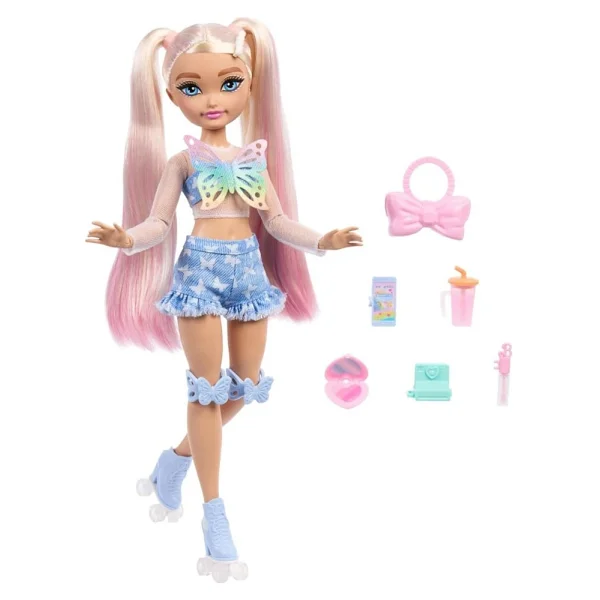Barbie Dream Besties Paten Partisi Malibu Bebek ve Aksesuarları JFX96 - Görsel 5