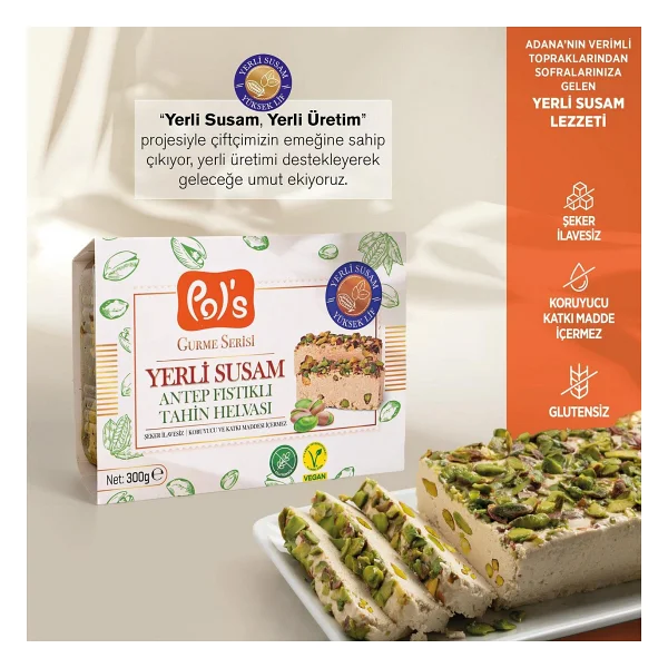 Pol's Yerli Susam Antep Fıstıklı Tahin Helvası 300 gr - Görsel 4