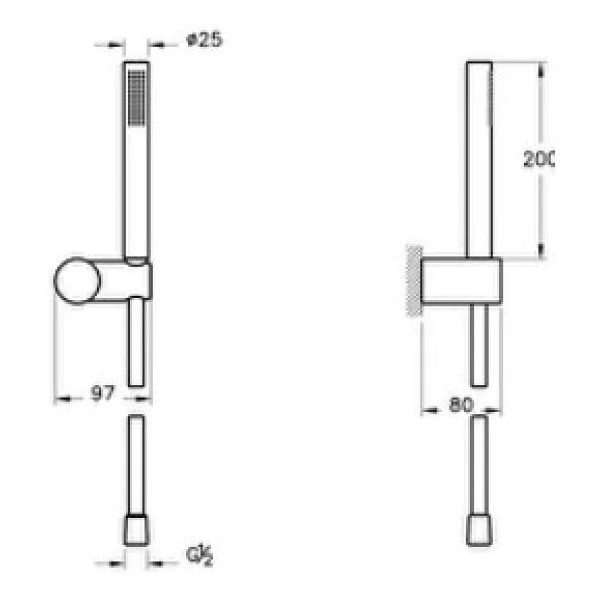 VitrA A45543 Origin 1F Krom El Duş Takımı - Görsel 2