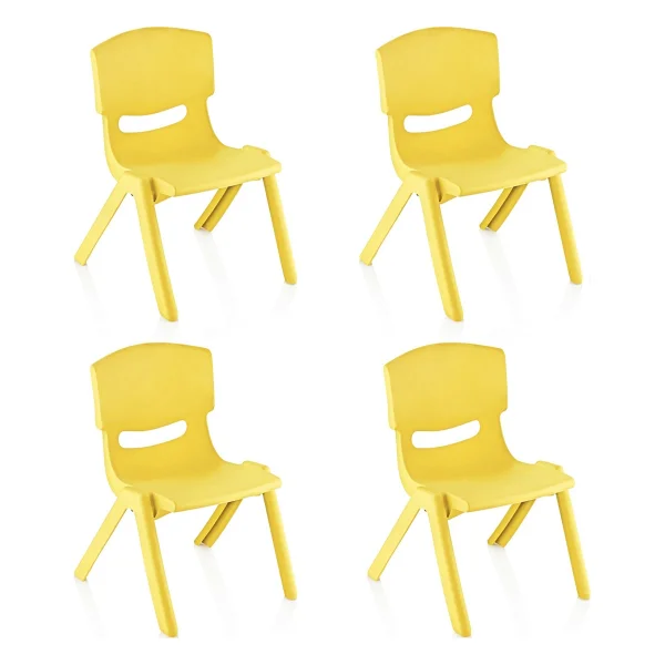 Fiore 4'Lü Set Küçük Şirin Çocuk Sandalyesi Sarı - Görsel 3
