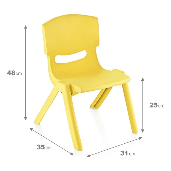 Fiore 4'Lü Set Küçük Şirin Çocuk Sandalyesi Sarı - Görsel 2