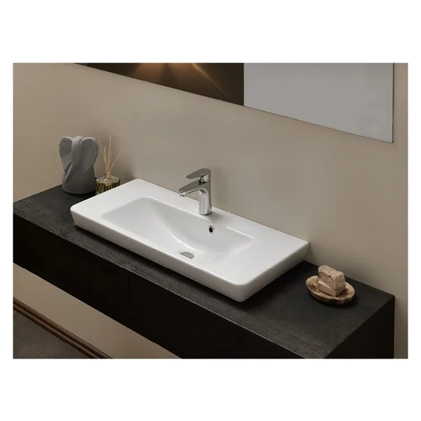 Turkuaz Seramik Cerastyle Porto 55x38 cm Etajerli Lavabo - Görsel 4