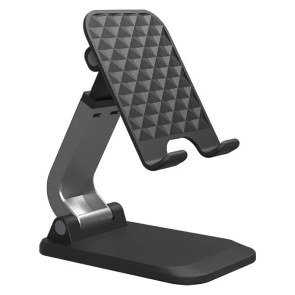 Coverzone Katlanabilir Stant Business Model ABS + Silikon Materyal Tablet Akıllı Telefon Standı Masaüstü Stand Katlanabilir Cep Telefonu Telefon Tutucu Q7-L (Siyah) - Görsel 2