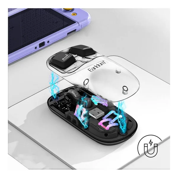 Earldom KM16 Siyah Şarjlı Sessiz Lazer Kablosuz Mouse - Görsel 2