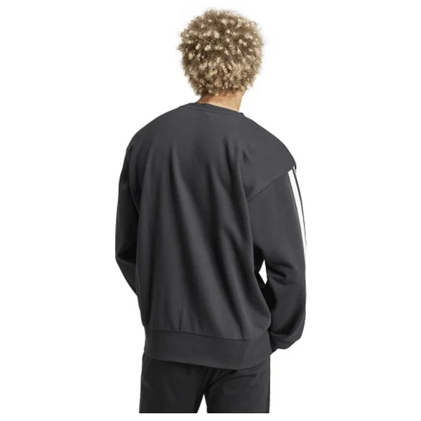Adidas Essentials 3-Stripes French Terry JE6372 Siyah Erkek Sweatshirt - Görsel 2