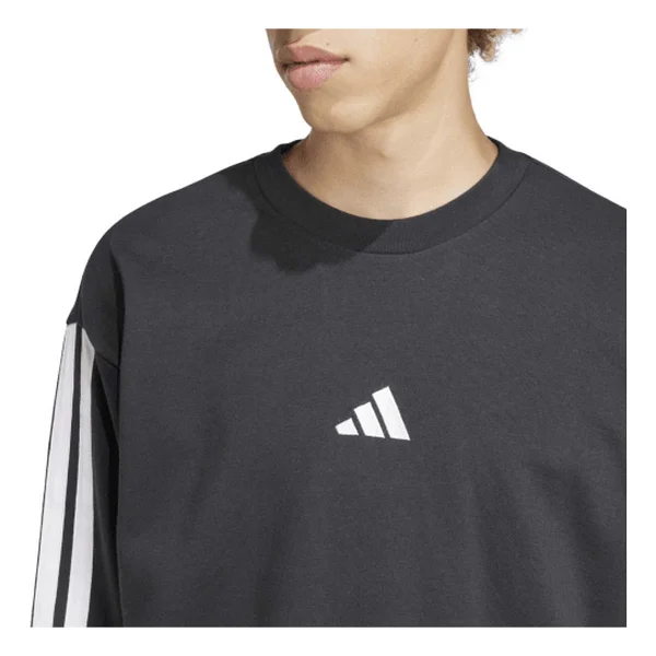 Adidas Essentials 3-Stripes French Terry JE6372 Siyah Erkek Sweatshirt - Görsel 5