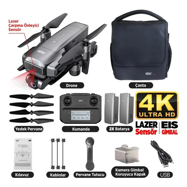 SJRC F22 S2 Pro Plus Combo 4K Drone - Görsel 2