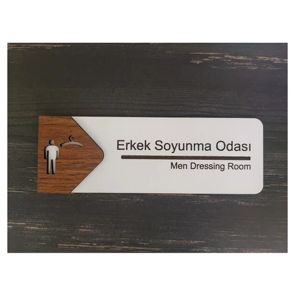 Lucena Erkek Soyunma Odası Ofis Oda Kapı İsimliği Yönlendirme Tabelası Levhası Kişiselleştirilebilir - Görsel 2