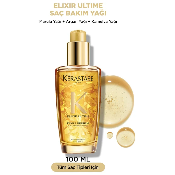 Kerastase Elixir Ultime L'Huile Originale 100 ml Saç Bakım Yağı - Görsel 9