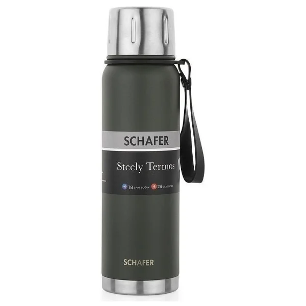 Schafer Steely Yeşil 750 ml Çelik Termos - Görsel 2