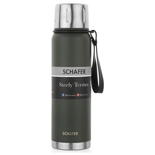 Schafer Steely Yeşil 750 ml Çelik Termos - Görsel 3