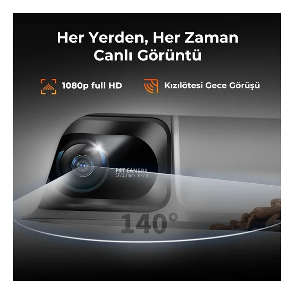 Petkit Yumshare Kameralı Çift Hazneli Akıllı Mama Kabı (Petkit Türkiye Garantili) - Beyaz - Görsel 3