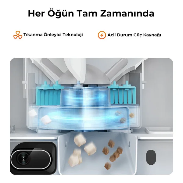 Petkit Yumshare Kameralı Çift Hazneli Akıllı Mama Kabı (Petkit Türkiye Garantili) - Beyaz - Görsel 6