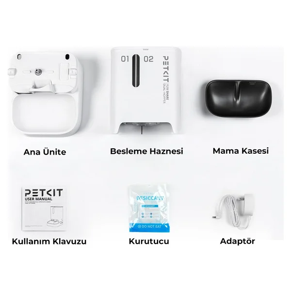 Petkit Yumshare Kameralı Çift Hazneli Akıllı Mama Kabı (Petkit Türkiye Garantili) - Beyaz - Görsel 10