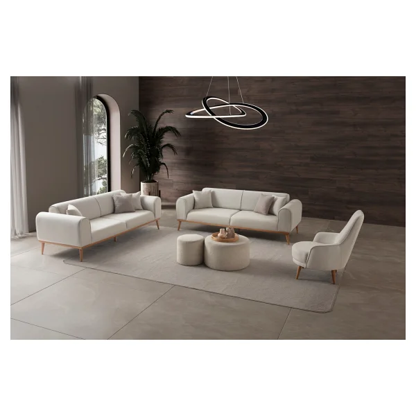 Edsy Home Rebull 3+3+1 Koltuk Takımı Krem Renk - Bej - Görsel 2