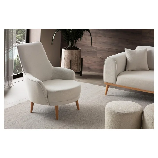 Edsy Home Rebull 3+3+1 Koltuk Takımı Krem Renk - Bej - Görsel 6