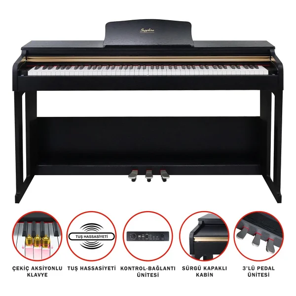 Jwin Sapphire SDP-214 Çekiç Aksiyonlu Dijital Piyano - Görsel 7