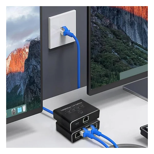 Coverzone 1 Gigabit Ethernet Anahtarı 4 Bağlantı Noktalı 1000Mbps, RJ45 1 ila 4 Ethernet Splitter, RJ45 LAN Ağ Anahtarı 1-2 Gigabit Ağ Bölücü, Bilgisayar, HUB, Anahtar, Yönlendirici ZR889 - Görsel 4