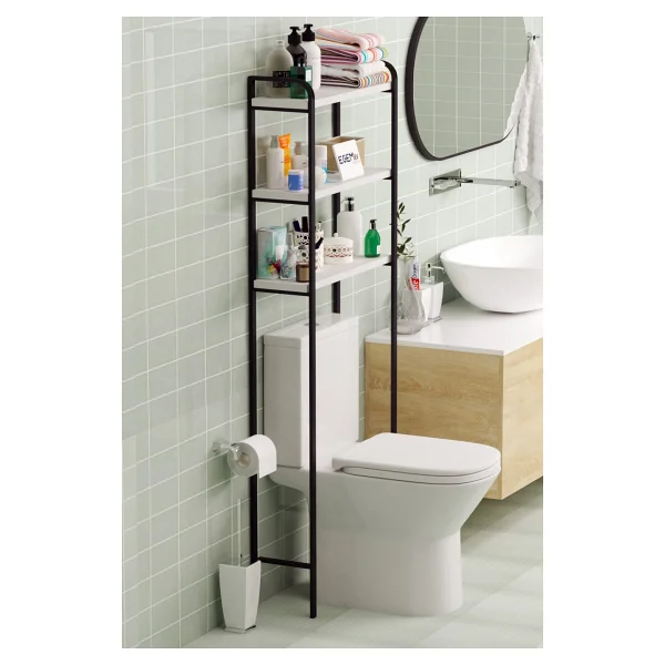 Egemev Klozet Üstü Düzenleyici Raf Banyo Düzenleyici Klozet Üstü Raf Banyo Raf Dolap - Beyaz - Görsel 2