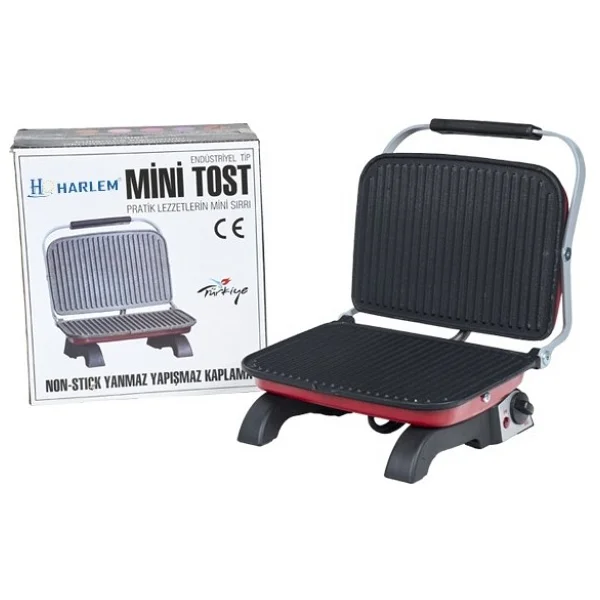 Harlem Döküm Organik 1800 W Kırmızı Tost Makinesi - Görsel 5