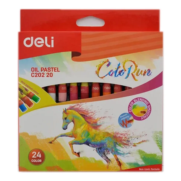 Deli Color Run 24 Renk Yağlı Pastel Boya - Görsel 2