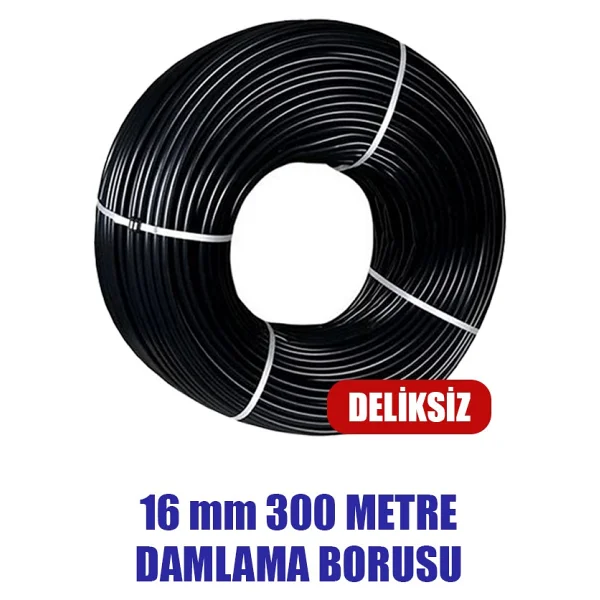 16 Mm Damlama Borusu 300 Metre Deliksiz Damla Sulama Hortumu Sulama Sistemi - Görsel 3