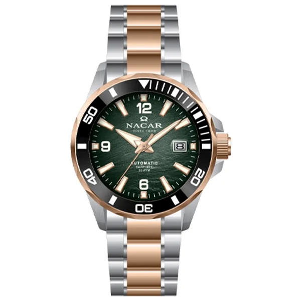 Nacar NC36-291738-ENM Rose Gold-Yeşil Erkek Kol Saati - Görsel 3