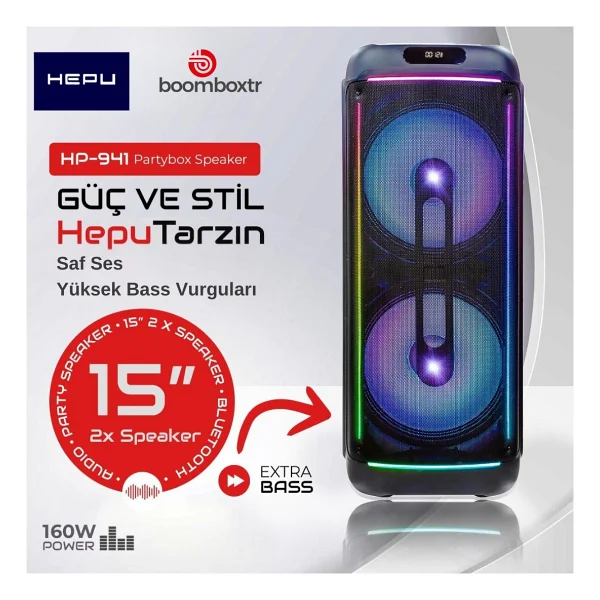 Hepu HP-941 Bluetooth Hoparlör - Görsel 3