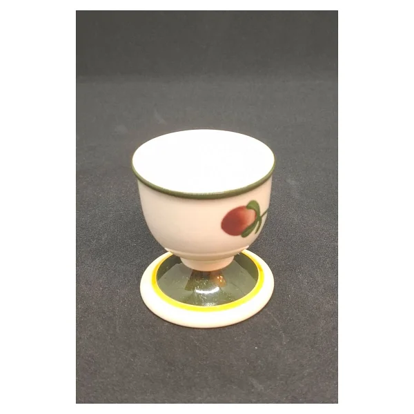 Villeroy & Boch Mettlach El Boyaması Vintage Yumurtalık Çiçekli 1 Adet - Krem - Siyah - Görsel 6