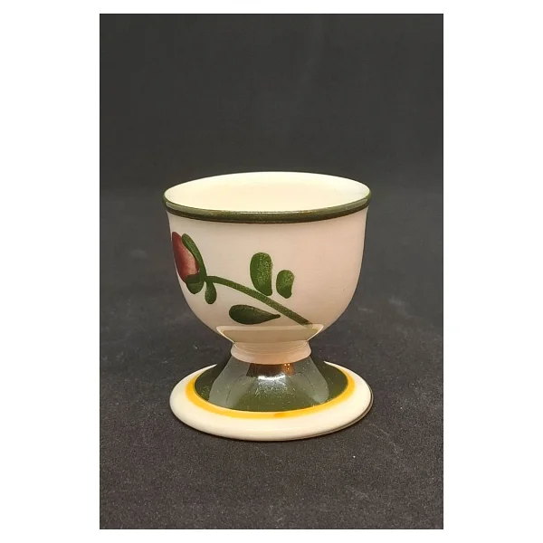 Villeroy & Boch Mettlach El Boyaması Vintage Yumurtalık Çiçekli 1 Adet - Krem - Siyah - Görsel 2