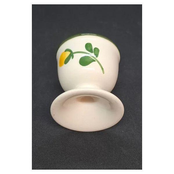 Villeroy & Boch Mettlach El Boyaması Vintage Yumurtalık Çiçekli 1 Adet - Krem - Siyah - Görsel 4