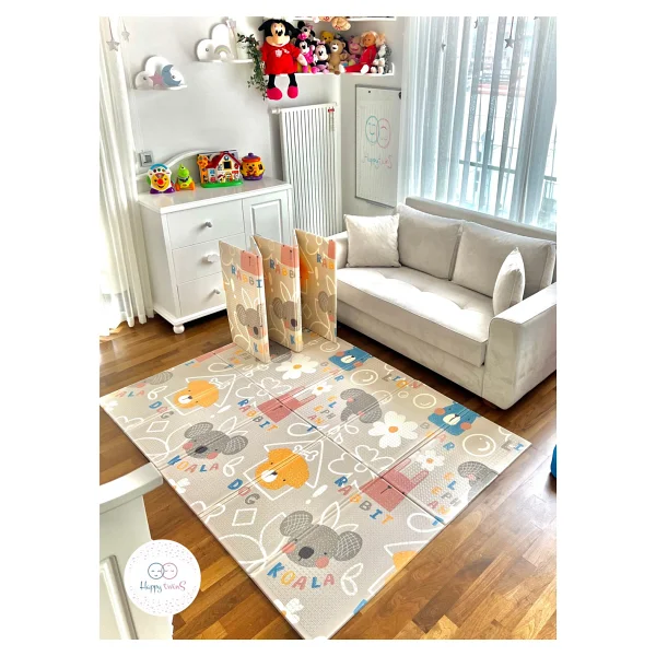 Happy Twins Happy Animals Katlanabilir Çift Taraflı Oyun Matı 150X200X1CM - 150 x 200 x 1 cm - Renkli - Görsel 9