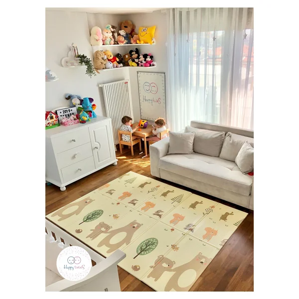 Twins Yogi Whales Katlanabilir Çift Taraflı Happy Oyun Matı 150x200x1cm - Görsel 2