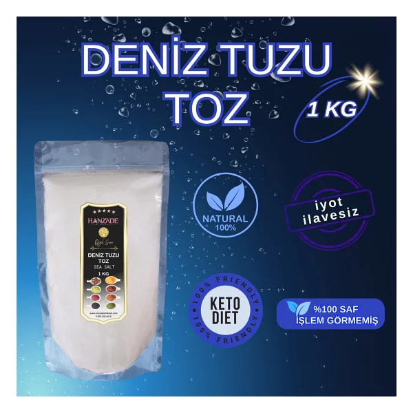 Hanzade Bitkisel Doğal Tuz Seti (Çankırı Kaya Tuzu + Himalaya Tuzu + Deniz Tuzu) (Toz Öğütülmüş, 1 kg x 3'lü Set) - 3 kg - Görsel 5