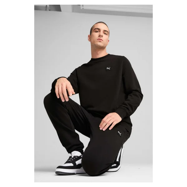 Puma Essentials 684727-01 Bisiklet Yaka Siyah Erkek Sweatshirt - Görsel 4