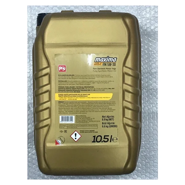 Petrol Ofisi Maxima FM 5W-30 10.5 lt Motor Yağı - 2025 - Görsel 3
