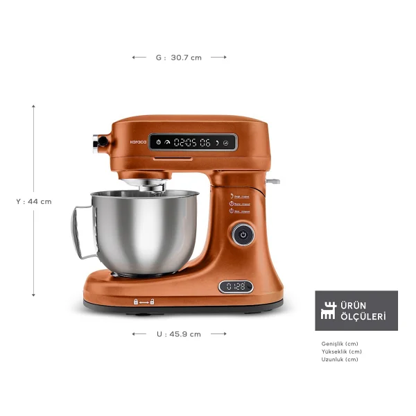 Karaca Pro Artisan 1600 W 5 lt Sunburnt Glow Tartılı Mutfak Şefi - Görsel 3
