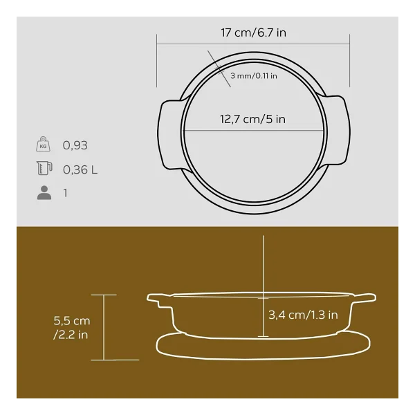 Lava Ahşap Altlıklı 14 cm Döküm Güveç Kabı - Görsel 3