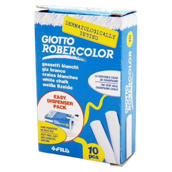 Giotto Robercolor Tozsuz Tebeşir, Beyaz, 10'lu Paket, Kalsiyum Karbonat Esaslı - Görsel 2