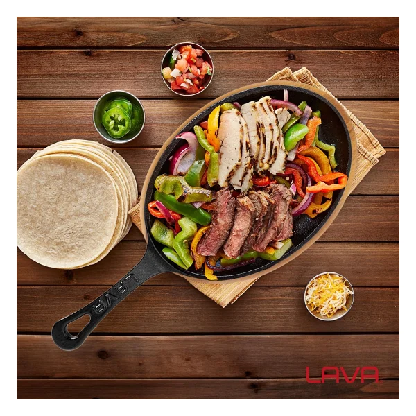 Lava Altlıklı 17x23 cm Döküm Fajita Tava - Görsel 5