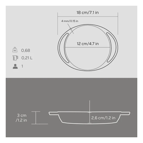 Lava Yekpare Kulpu Yuvarlak 12 cm Demir Döküm Sahan - Görsel 5
